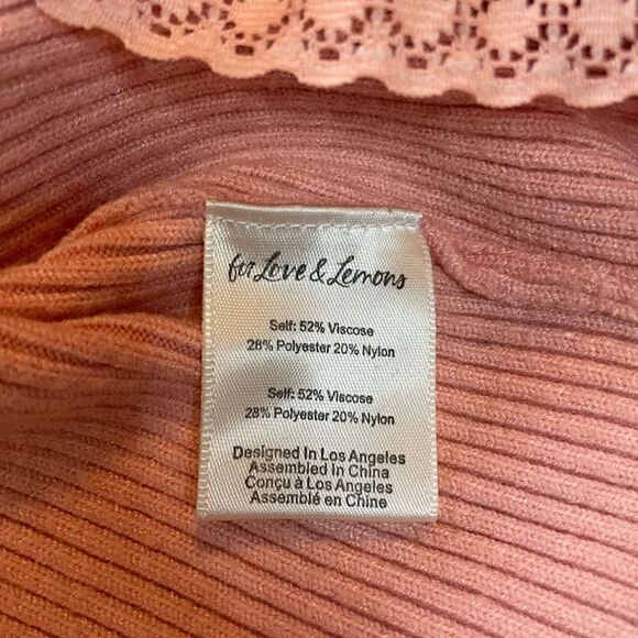 For Love & Lemon Women’s Medium Nina Pink Long Sleeve Knit Cardigan Sweater - Picture 9 of 10